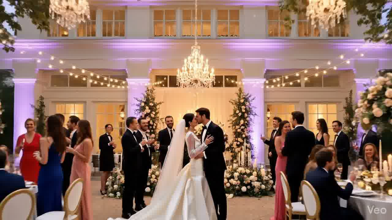 A candlelit ceremony beneath the Orangery glass at dusk